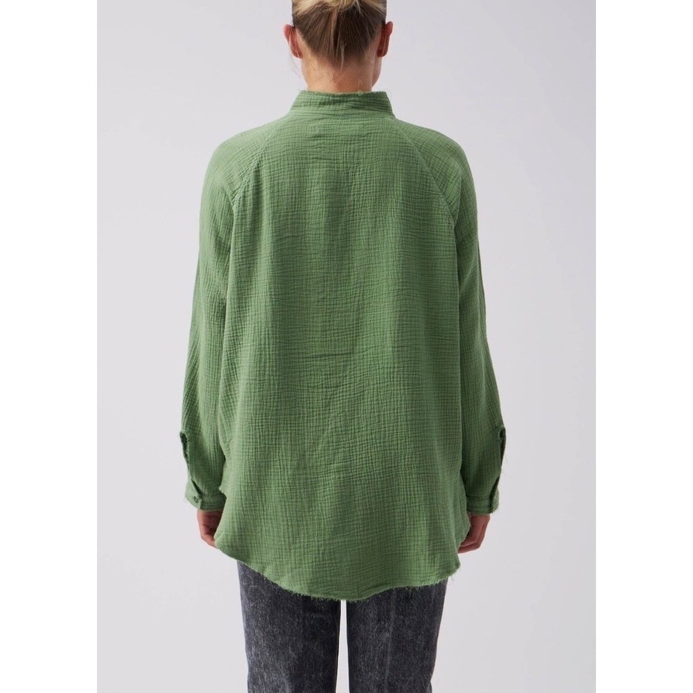 Free People - Summer Daydream Buttondown Oversized Shirt - Size Small - Picture 2 of 7